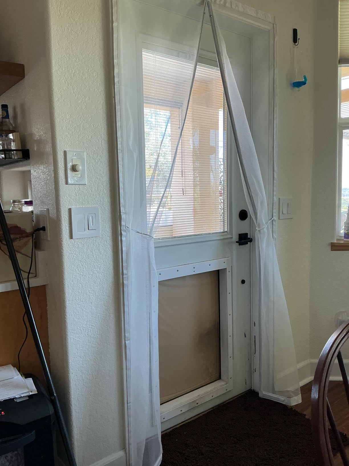 HOFUDON Upgraded Magnetic Screen Door Mesh, Full Strip Magnets, Heavy Duty Fiberglass Mesh, Door Screen Magnetic Closure for Single Door Size 32 x 80 Inch, Screen Door Size 35 x 82 Inch Black customer photo 1