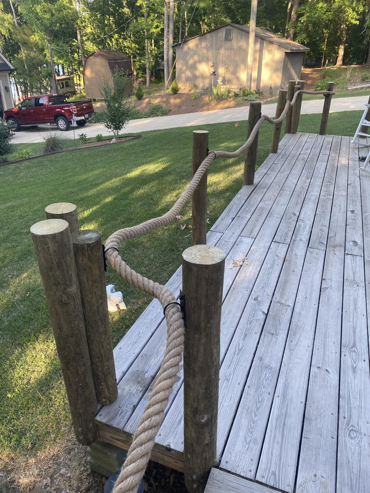 Muzata 50ft Complete Rope Support Holder Railing Kit with User Guide M082 | 1.5 inch Natural Jute Rope, Adjustable Length, Easy Installation, Ideal for Deck Railings customer photo 1