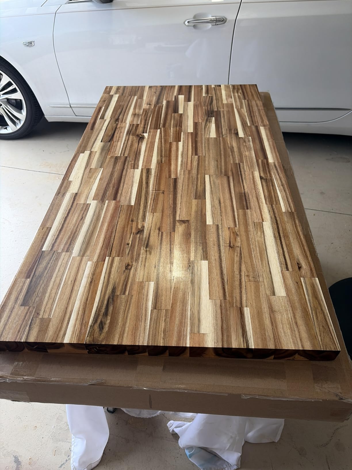 AllForWood 48''L x 25''W x 1.5'' Thick Acacia Solid Wood Butcher Block Countertop, Table Top for DIY Washer Dryer/Kitchen Island (Unfinished) customer photo 1