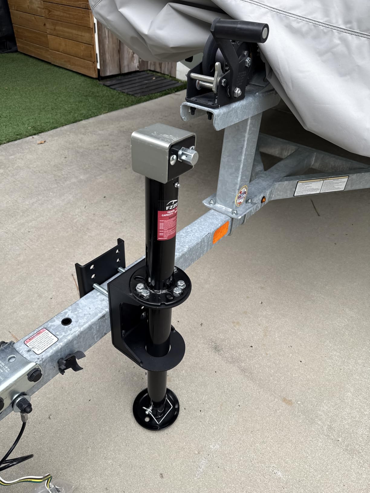 FZZD 5000 lbs A-Frame Trailer Jack, 20-24V Cordless Drill Compatible, 23