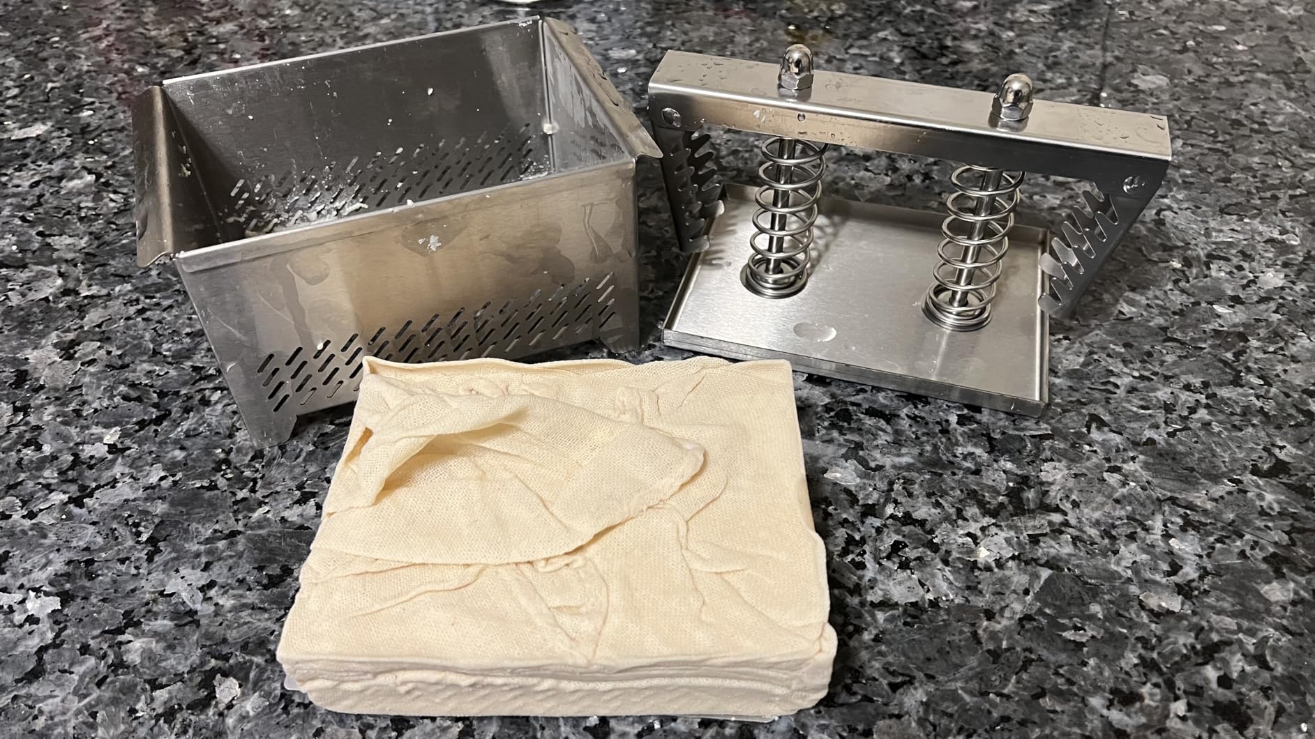 Tofu Press Stainless Steel Paneer Maker & Cheese Press for Homemade Tofu | Adjustable Food Press for Extra Firm Tofu, Dishwasher Safe, BPA Free Cook's Tool, Include Drip Tray & Press Cloth customer photo 2