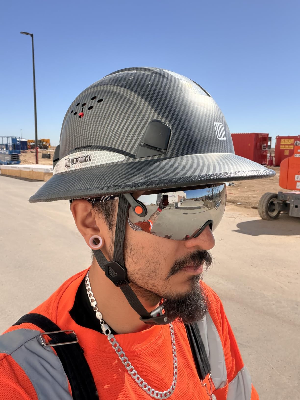 UM ULTRAMAXX Full Brim Hard Hat with Built-in Visor, ANSI Z89.1 OSHA Approved Construction Safety Helmet with Chin Strap for Men Women customer photo 1