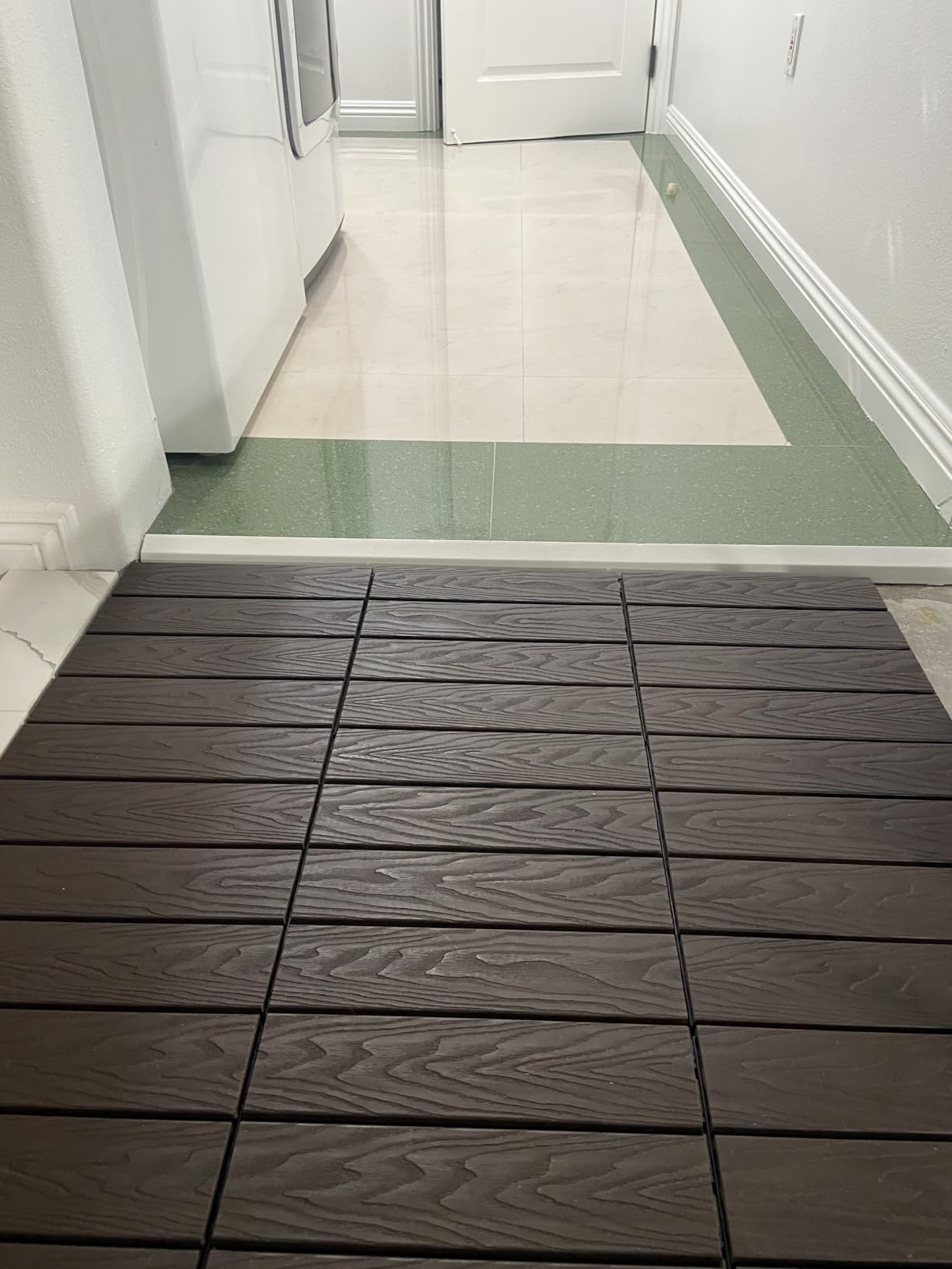Polymer Interlocking Composite Deck Tiles Outdoor(9Pcs,Coffee) | 12x12