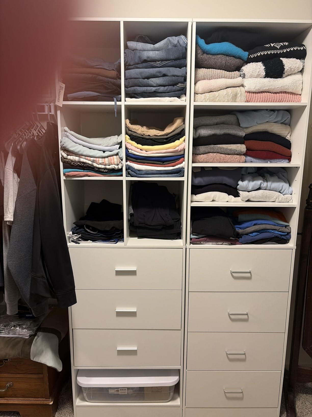 Closet System Organizer with 3 Drawers and Partition Storage, Freestanding Wardrobe Organizer Modular with Shoe Shelf, Expandable for Walk-in or Reach-in Closets, White customer photo 2