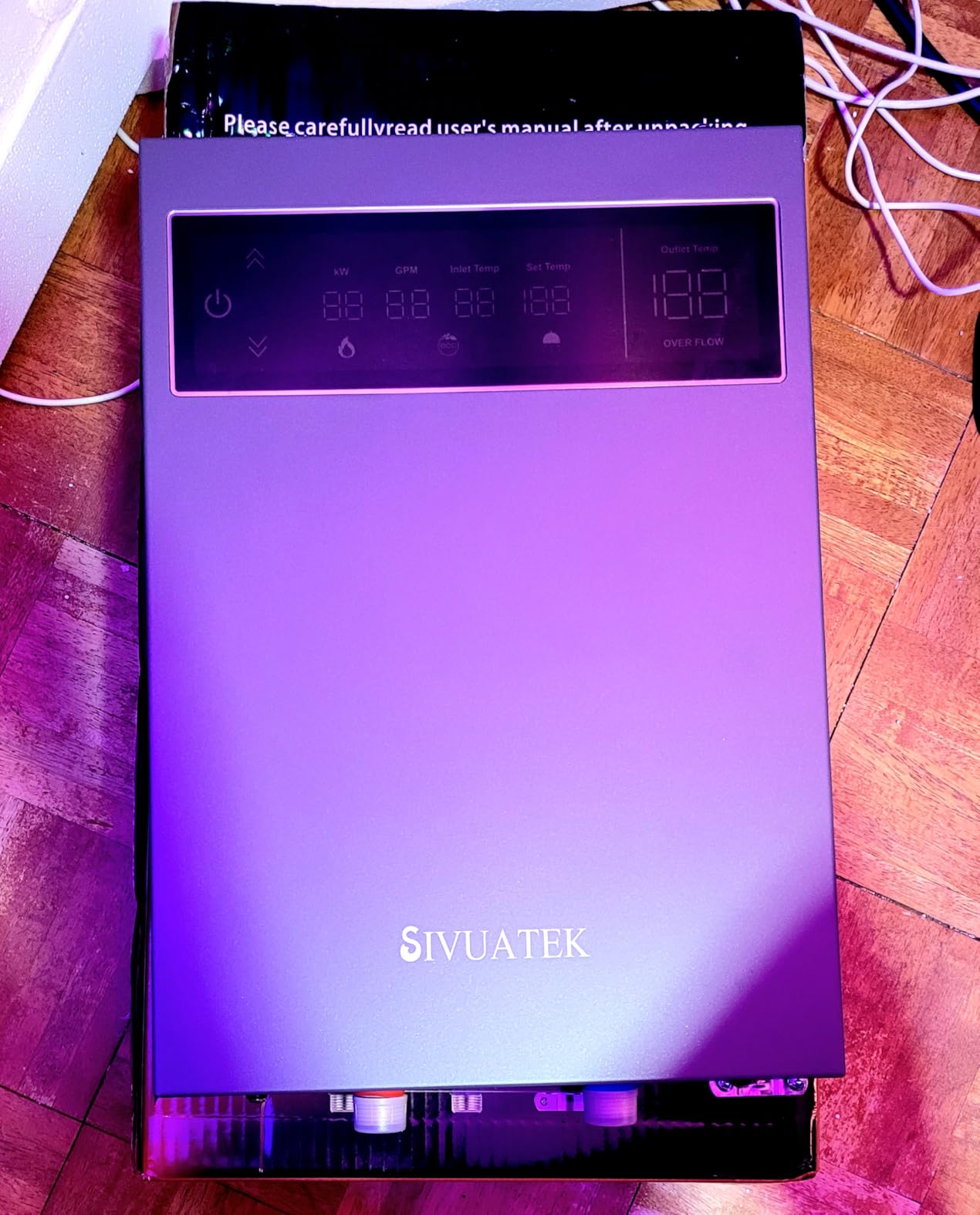 14kW Tankless Water Heater Electric 240V, Sink & Shower, Gray | 3s instant heating, 99.8% efficient. LED shows inlet/outlet temp, GPM & kW. ±1℉ precise control, ETL certified. customer photo 1