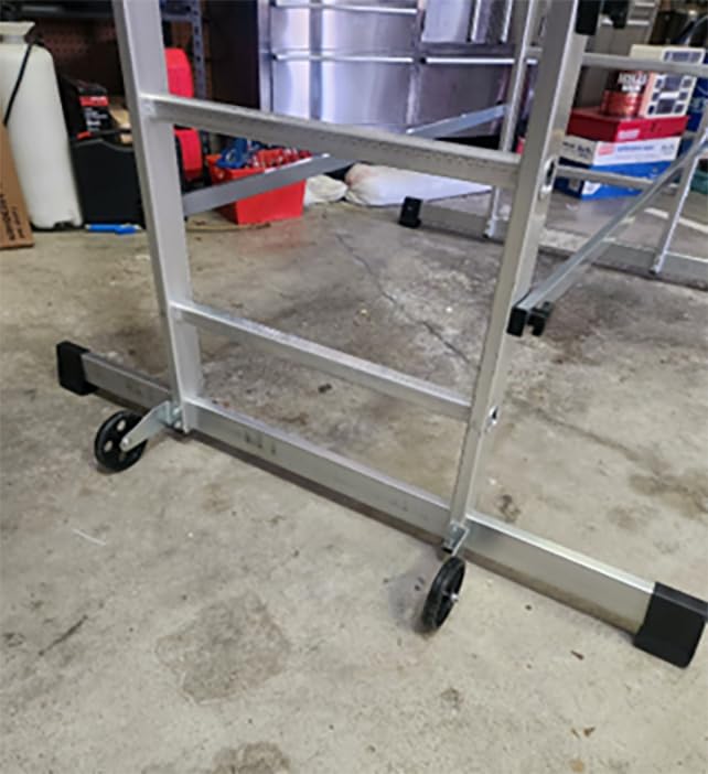 APARECIUM 12' Aluminum Scaffolding, Foldable Scaffolding Ladder, Multipurpose Rolling Scaffolding Work Platform, Scaffold Tower, Ladder Stool Work Bench, Adjustable Work Platform, 330 Lbs Duty Rate customer photo 2