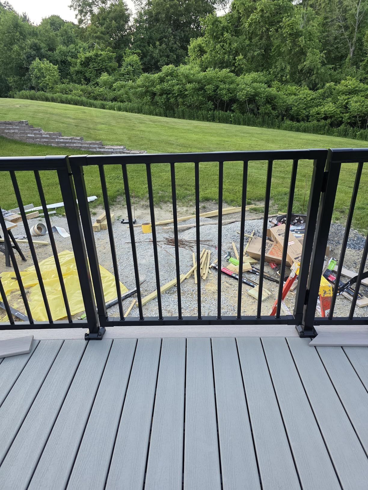 42in Heavy-Duty Steel Fence Gate, Black - Adjustable up to 48in Wide, Hinges & Latch Included customer photo 2