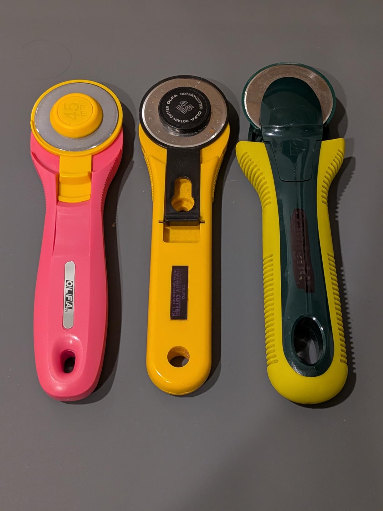 OLFA Rotary Cutter Craft Set (RTY-2C) - 45mm w/Art & Touch Knife, Pink | 45mm Quick Change Rotary Cutter, Art Knife, and Touch Knife combo pack - Quilting and craft cutting customer photo 1