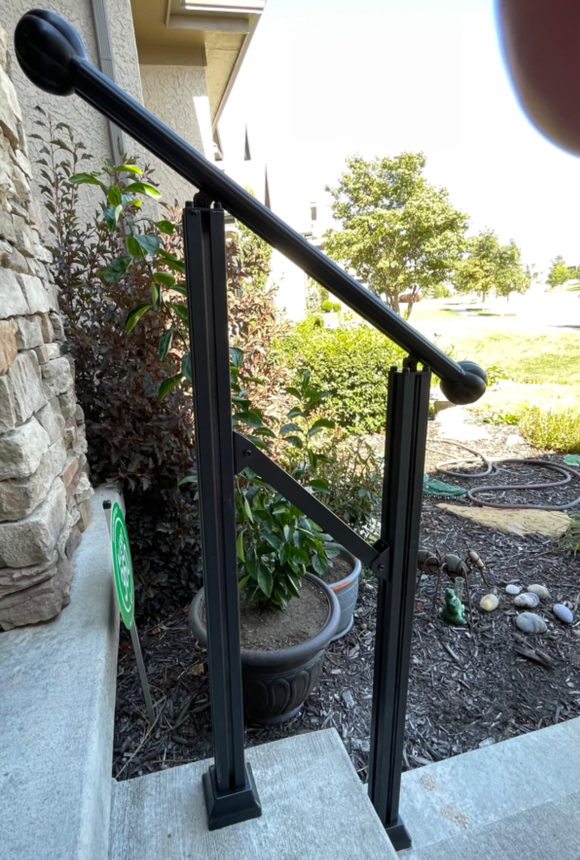5-Step Outdoor Stair Railing, Adjustable Handrails for Outdoor Steps | Heavy-Duty Aluminum Construction with Powder-Coated Finish for Porch, Deck, Brick and Wooden Steps, Ideal for Seniors customer photo 2
