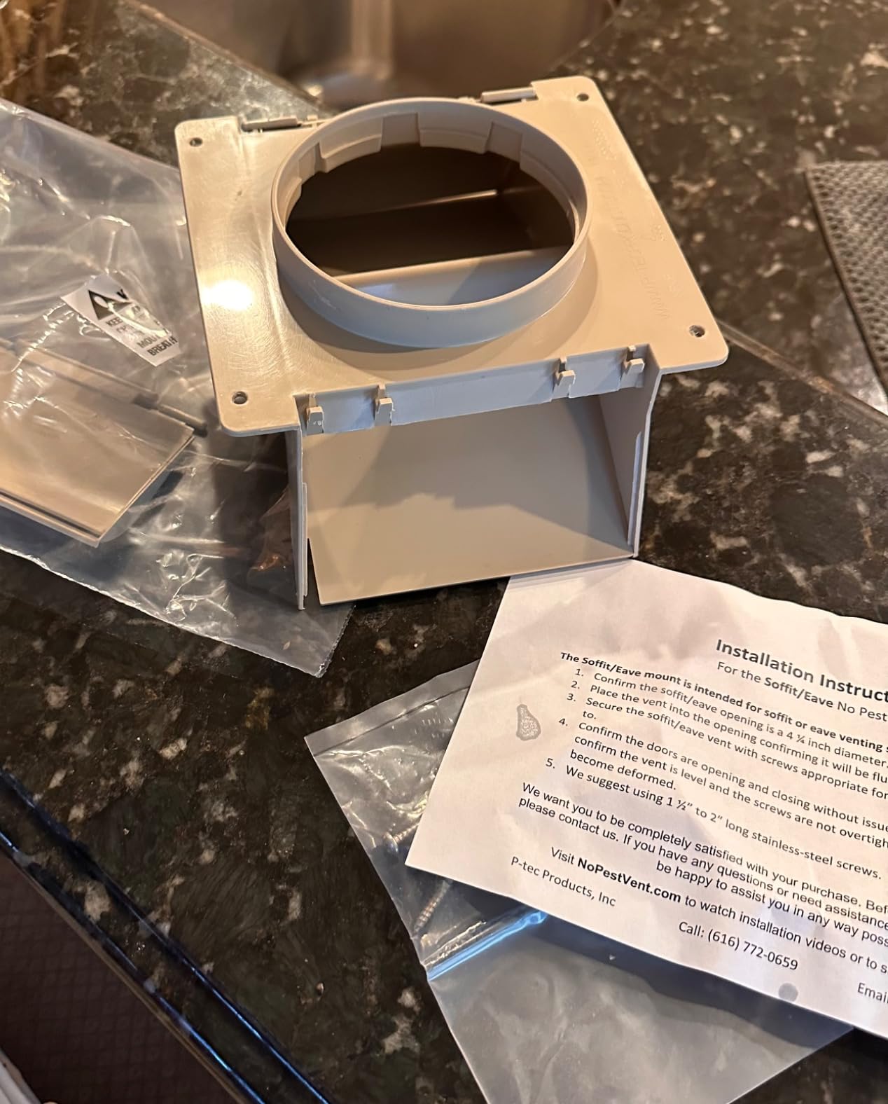 4 Inch Soffit Vent Cover, Great for Bathroom or Dryer Vents, Patented Dual Door Design Prevents Birds and Back Drafts, Highest Efficiency Soffit Exhaust Vents on the Market (Onyx Black) customer photo 1