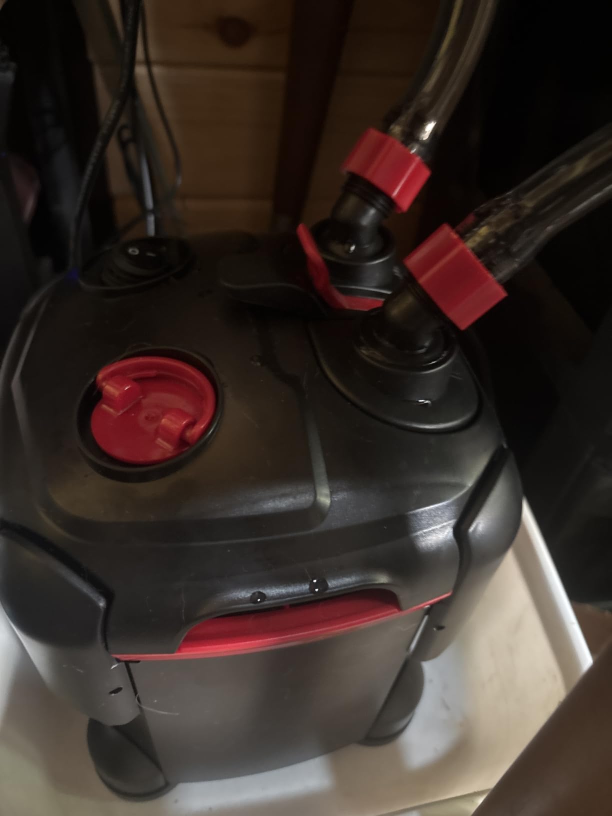 PONDFORSE Canister Filter, External Aquarium Filter Ultra-Quiet Water Circulation Cleaning Machine with Media for Fish Tanks and Aquariums customer photo 2