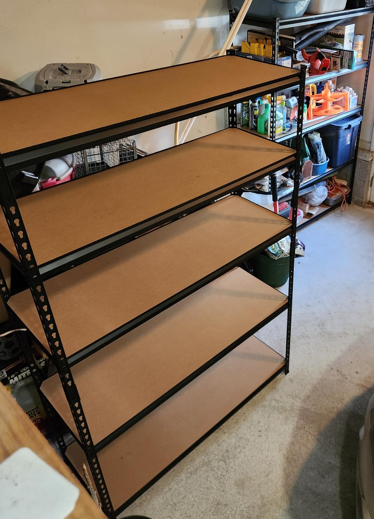 ROOMFAVE 5 Tier Storage Shelves, 2250LBS Heavy Duty Garage Shelving, Adjustable Metal Shelving Unit,Garage Storage Shelves for Pantry Basement Kitchen Warehouse,72
