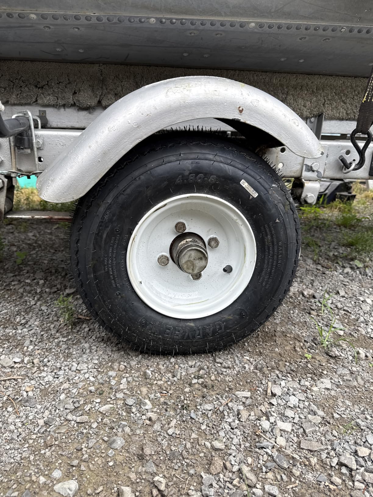 4.80-12 Trailer Tire and Wheel Assembly, 5 Lug, Set of 2 | Heavy-Duty Load Range C 6PR, White Spoke Wheel, 12 Inch Tires, For Utility/Boat/Camper Trailers customer photo 1