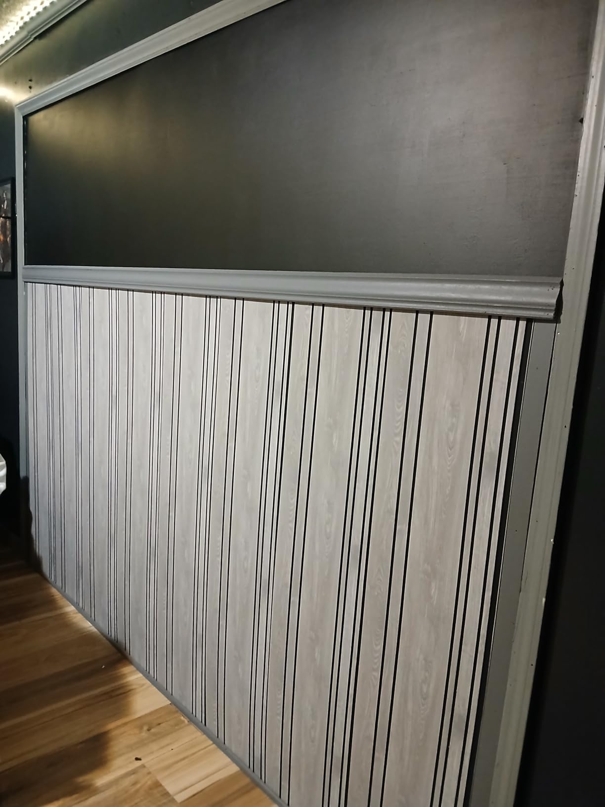 Art3d 79.3 x 40.7 Inch Beaded Wainscoting Wall Panel, 22.38 sq.ft, Teak | Moisture-Resistant, Low Maintenance, Trim-Friendly, Sturdy, Long-Lasting, Effortless Installation, for Bedrooms, Kitchens customer photo 2