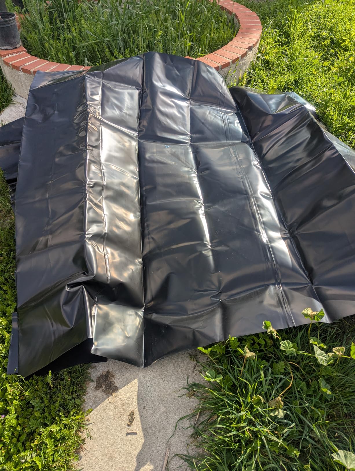HKACSTHI Pond Liner 20 Mil HDPE Pond Liners for Outdoor Ponds Preformed Pond Liner for Koi Fish Duck Pond (4 x 7 Feet) customer photo 1