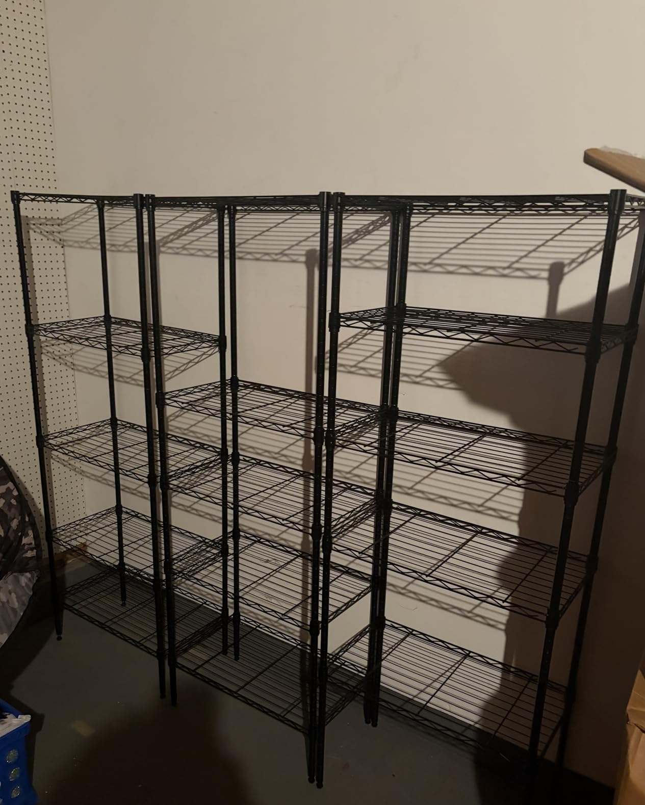 IZEUK 5-Tier Heavy Duty Metal Storage Shelving Unit, Adjustable Steel Wire Rack Shelf Organizer for Garage, Kitchen, Basement, Laundry, Office(Black, 17.7