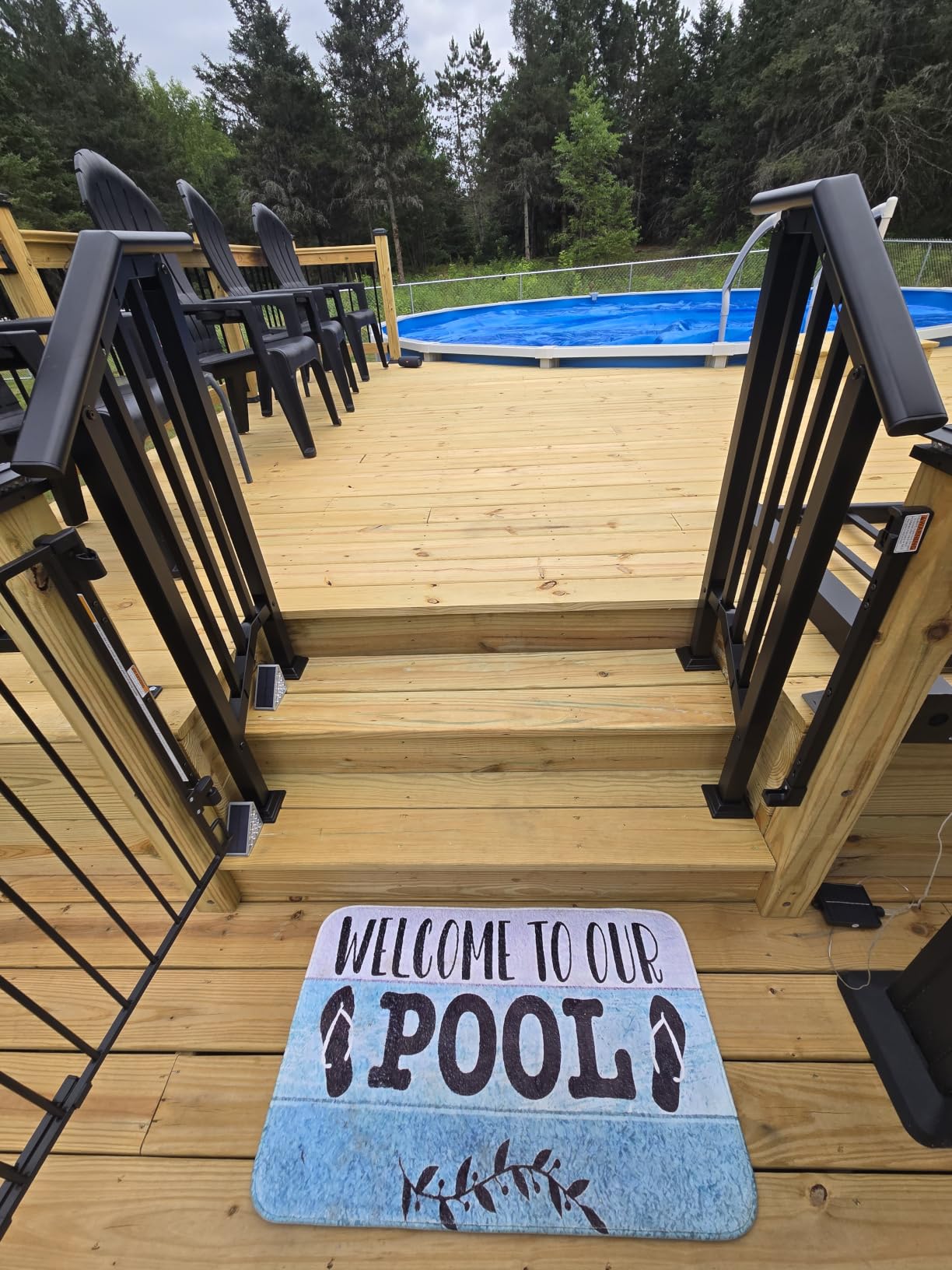 VIVOHOME 2-Pack Galvanized Steel Hand Rails for Outdoor Steps - 40.6