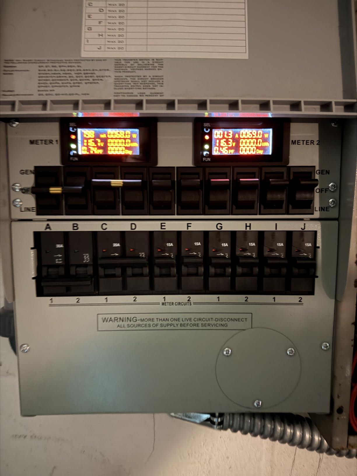 Generator Transfer Switch, 50A Pro/Tran2 10-Circuit 2 Manual Transfer Switch, Marked customer photo 2