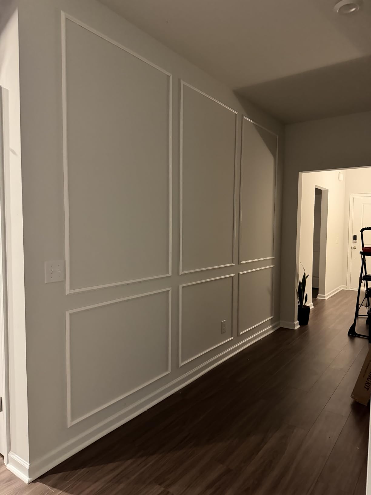 JBER Peel and Stick Wall Molding Kit, 6 Pre-Cut Bilinear Frame Panels | Ready-to-assemble pre-cut molding, 3D trim panels for interior wall decor customer photo 2