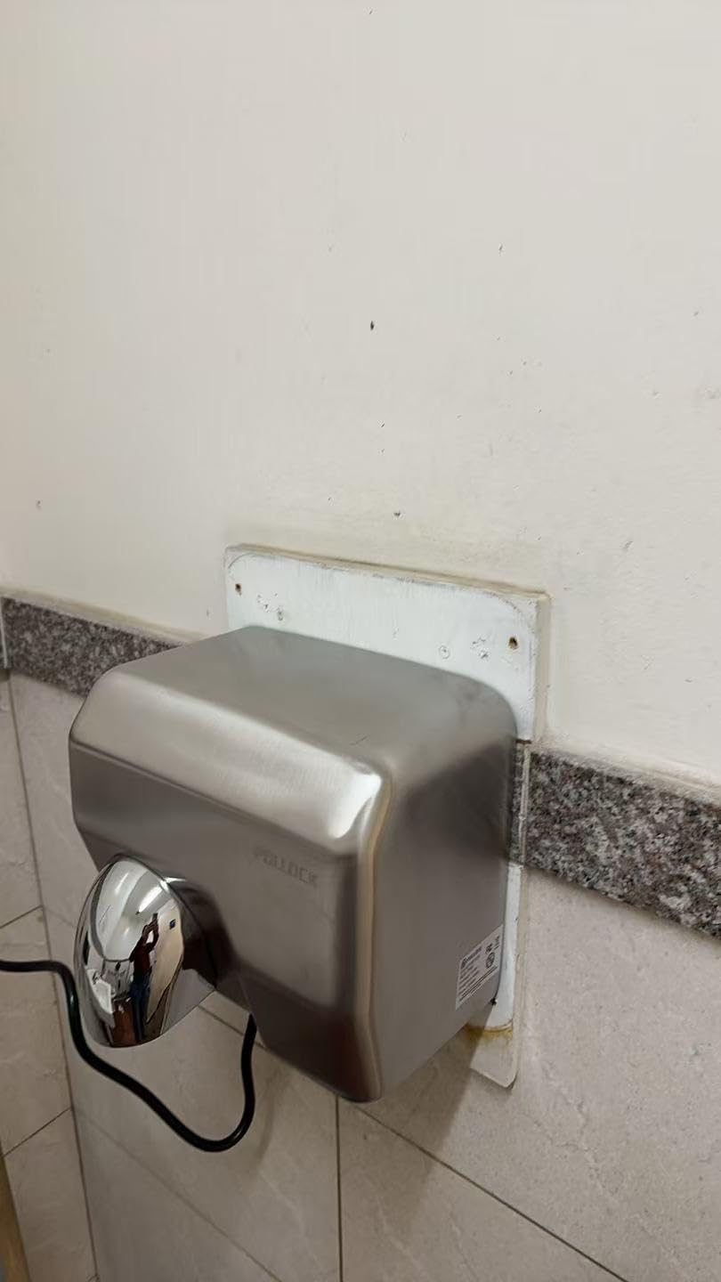 Pollock Commercial Hand Dryer Wall Mounted 2PCS, 304 Stainless Steel 1600 W | Electric Hand Dryer for Bathroom, Automatic High Speed Warm Wind Hand Blower, 110V Plug in, 8-10s Second Dry, for Industry customer photo 1