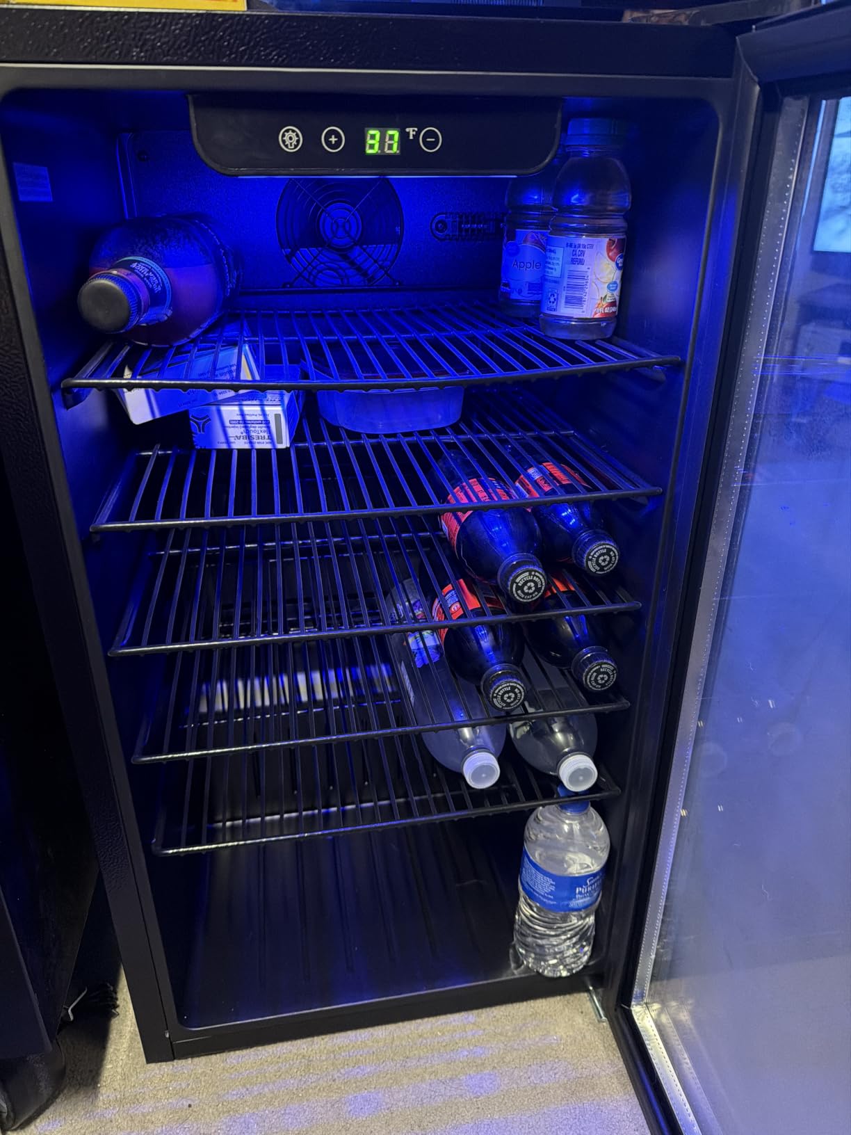 EUHOMY Mini Fridge 130 Can Beverage Refrigerator Cooler Glass Door for Soda Wine Beer, Beverage Cooler for Home, Bar, Office with Digital Temperature Control Removable Shelves, Black customer photo 2
