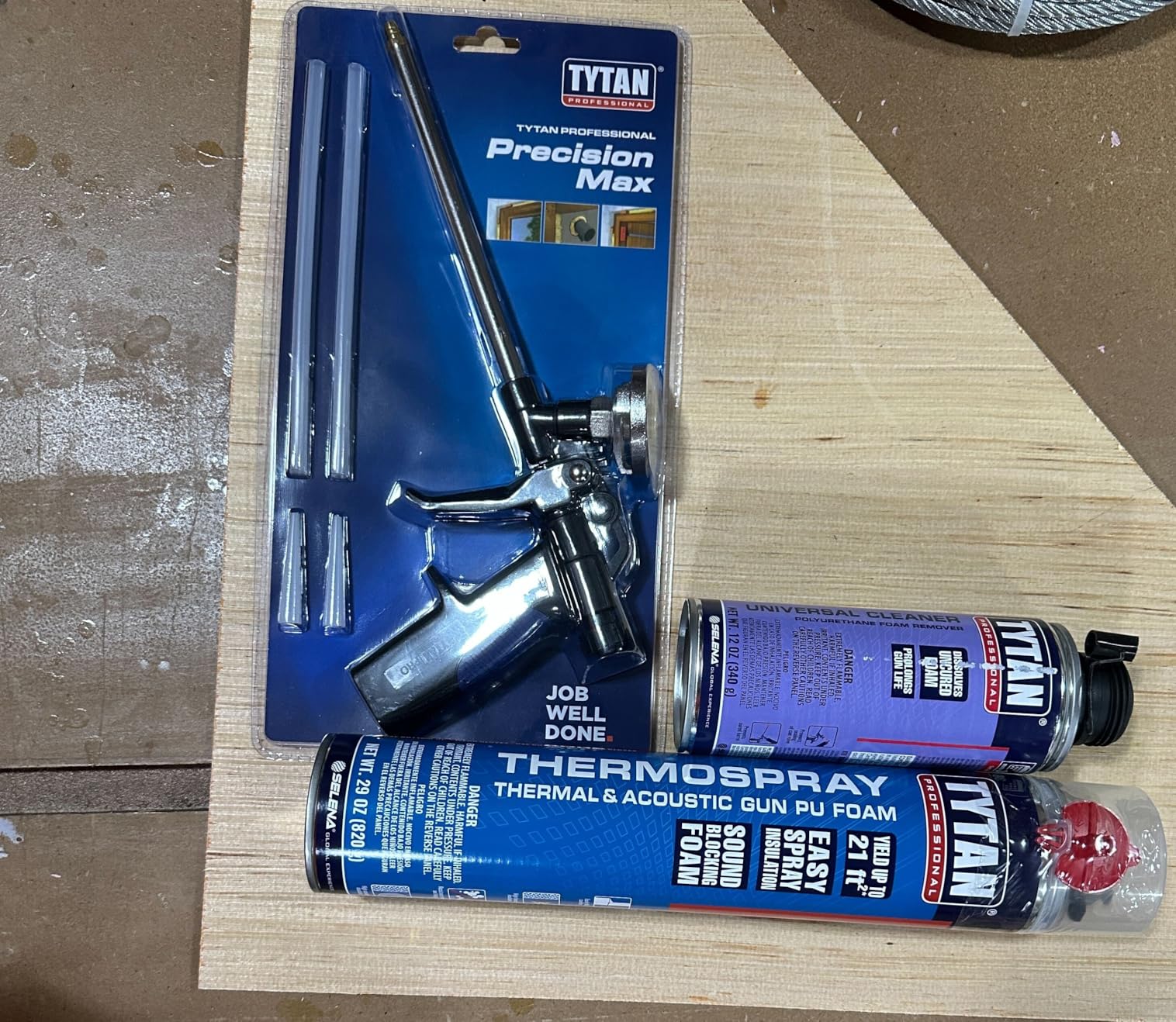TYTAN Professional Thermospray 12 Pack DIY Spray Foam Insulation Kit - 252 Board Ft/Sq Ft Thermal & Sound Insulation Gun Foam for Walls & Attics (12x29 oz) + Applicator, Cleaner & Safety Gear customer photo 2