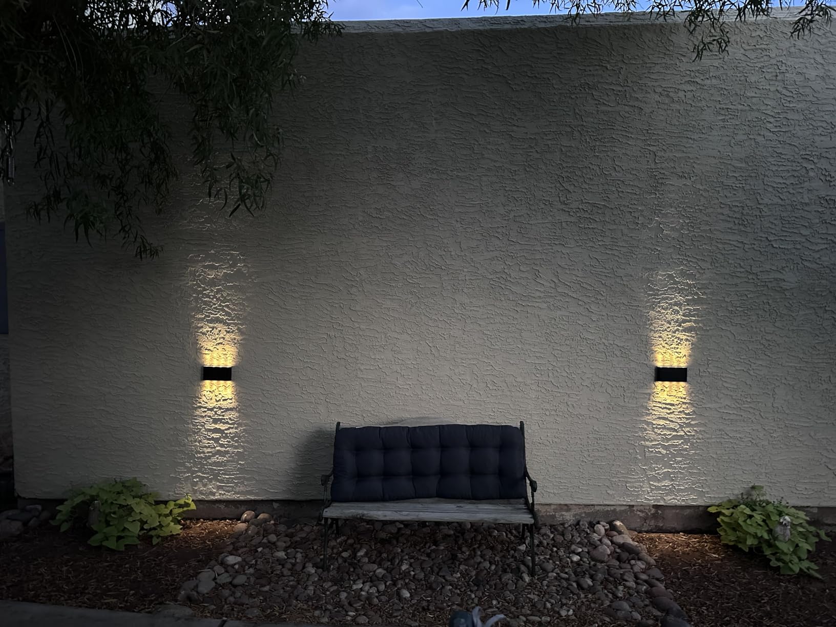 Solar Wall Lights Outdoor 4 Pack, Dusk to Dawn Solar Sconces Lights | Up & Down Wall Sconce, Warm White Up to 16H, IP65 Waterproof, Wall Mount Solar Porch Lights for Garden Garage Fence Yard customer photo 1