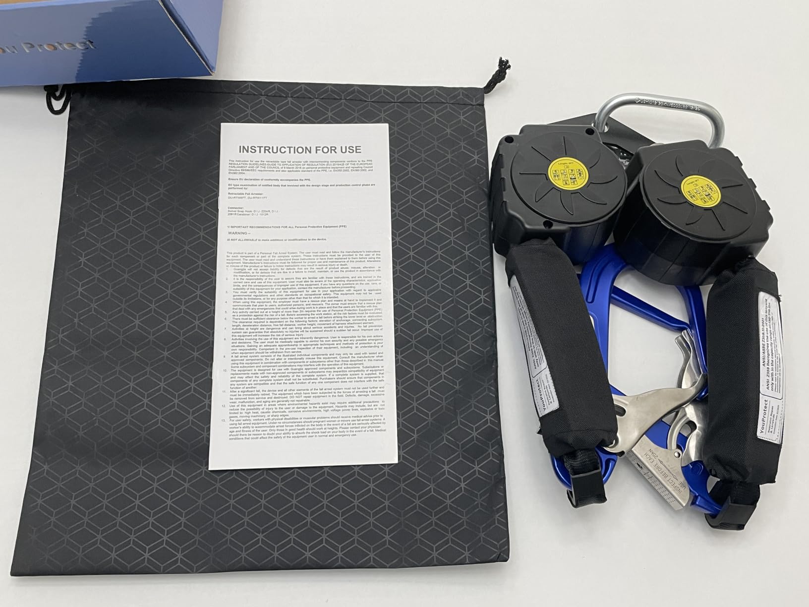 Fall Protection Retractable Lanyard - 6FT Dual Leg Self Retracting Lifeline | Dual Aluminum Hooks, Shock Absorber, for Roofing and Construction, OSHA & ANSI Compliant customer photo 2