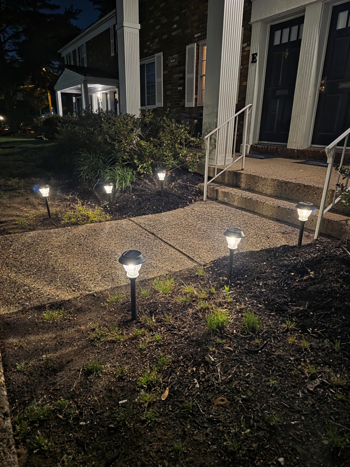 XMCOSY+ Solar Pathway Lights Outdoor, Warm White Landscape Lighting, 8 Pack | Crackled Glass Metal Garden Lights, IP65 Waterproof, Soft 2700K LED, Auto On/Off Landscape Lights for Path, Yard, Walkway customer photo 2