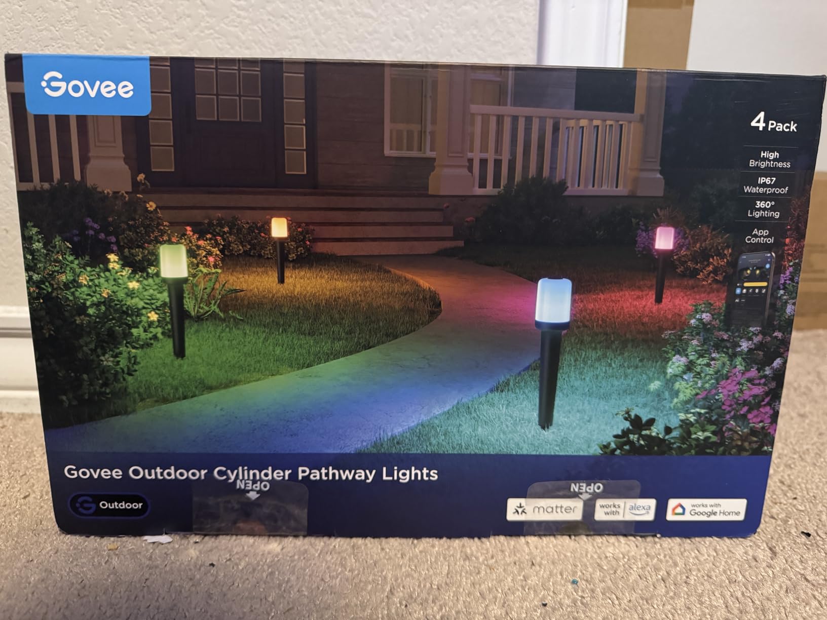 Govee Outdoor Cylinder Pathway Lights, 8 Pack, 425 Lumens, IP67 Waterproof | 60+ Preset Scene Modes, Outdoor Decor for Path, Patio, Garden, Lawn, Compatible with Alexa, Google Assistant, Matter customer photo 2