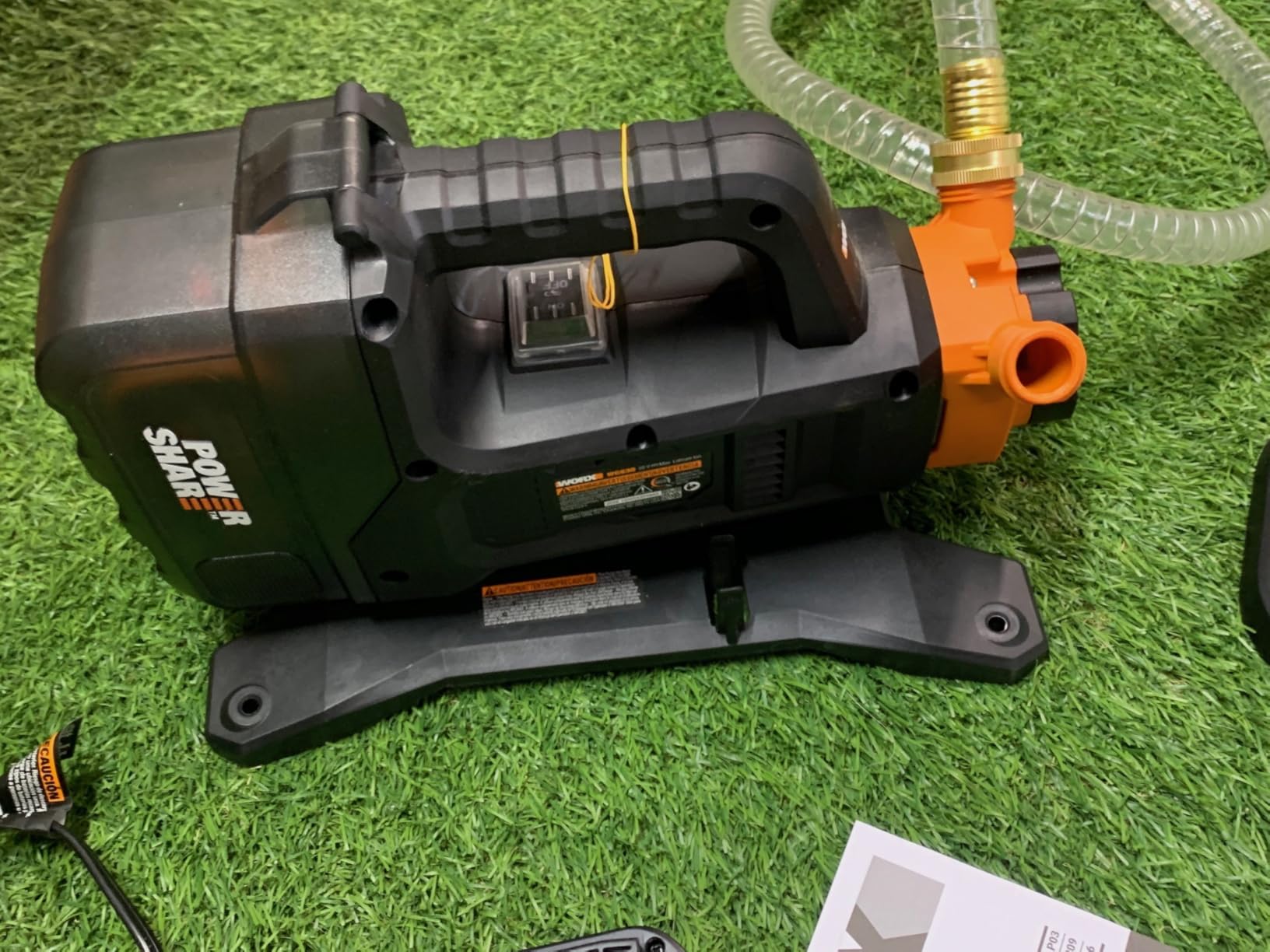 WORX Cordless Water Transfer Pump, 20V Portable Pump, WG830 | 5.75 GPM flow; self-priming design; 200 gal per charge; 32.8ft head & 6ft lift; battery kit for pool & equipment draining customer photo 1