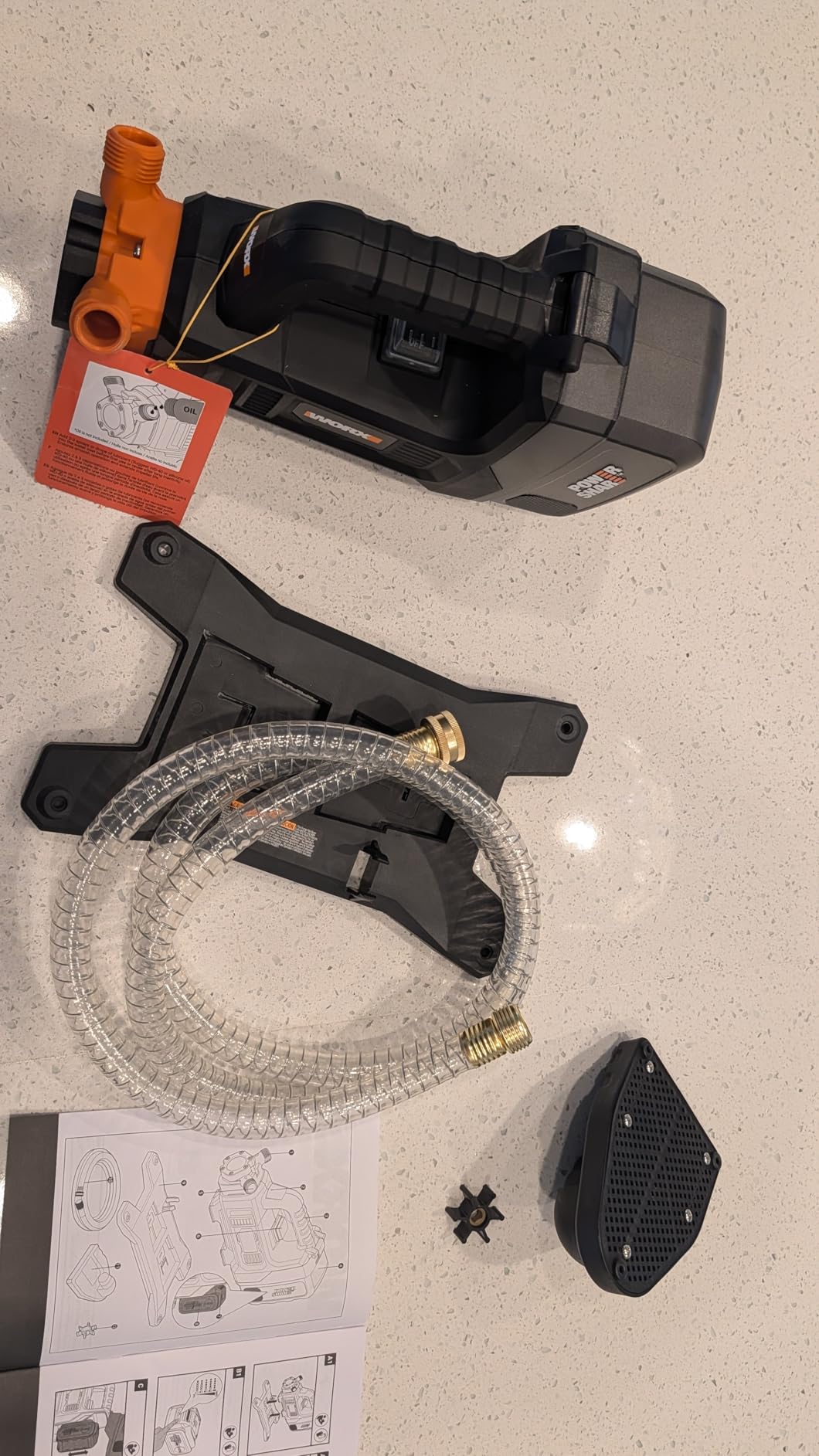 WORX Cordless Water Transfer Pump, 20V Portable Pump, WG830 | 5.75 GPM flow; self-priming design; 200 gal per charge; 32.8ft head & 6ft lift; battery kit for pool & equipment draining customer photo 2