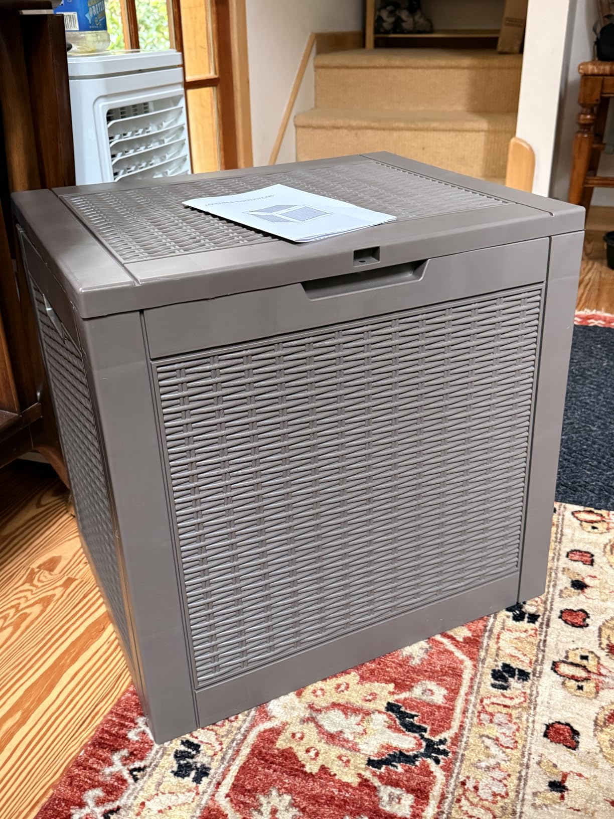 Outdoor Storage Waterproof Deck Box for Patio Cushions (45 Gallon, Grey) | Lockable Outside Storage Boxes, Resin Weatherproof Garden Storage Bin, Package Delivery Box customer photo 1