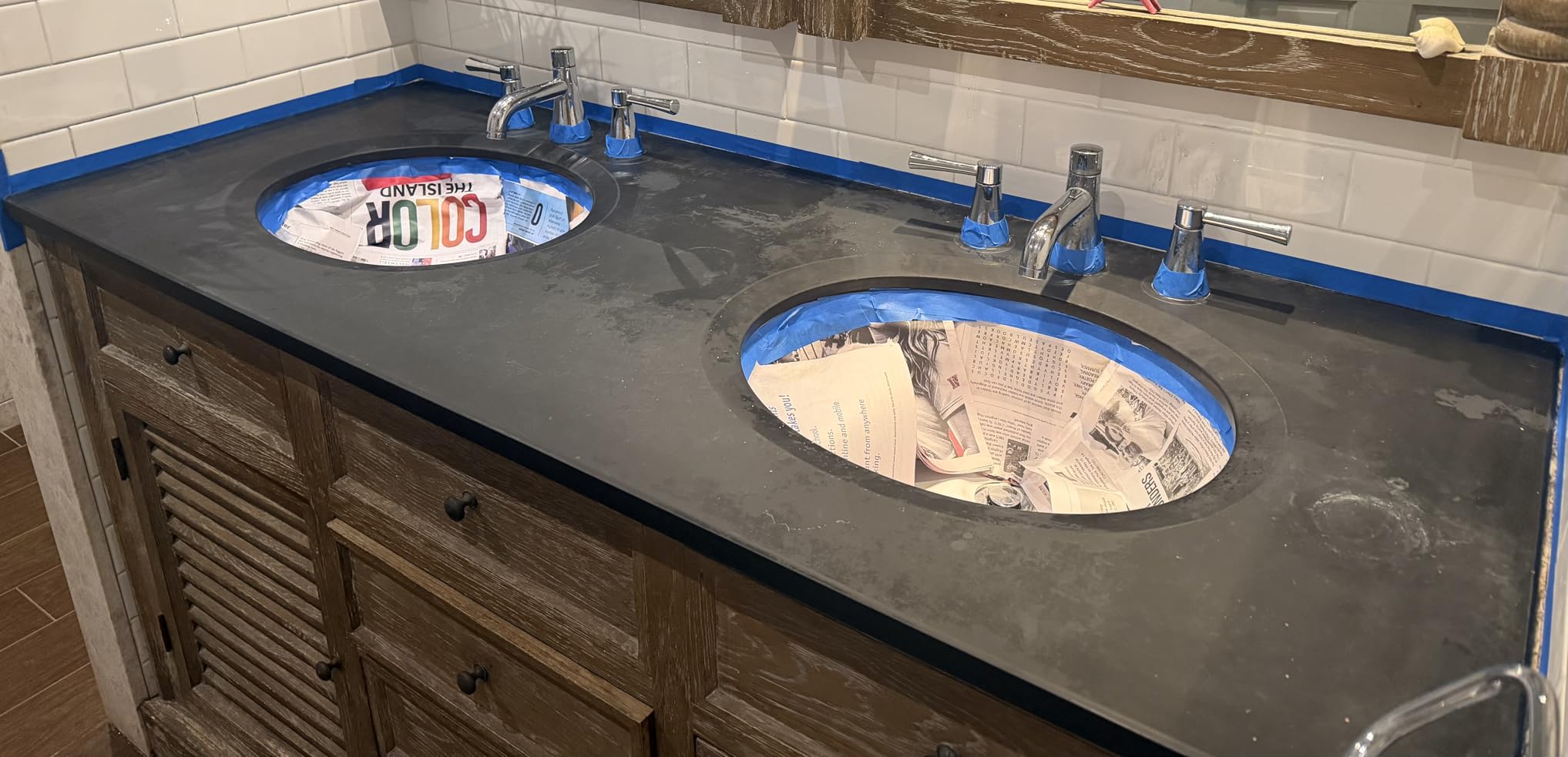 Rust-Oleum 396945 HOME Designer Series Marble Countertop Coating Kit | No Stripping Sanding or Priming | High Adhesion | Wear & Stain Resistant | Black Marble | 1 Kit customer photo 1