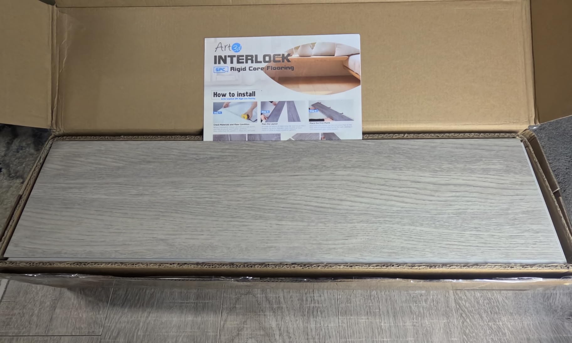 Art3d Wood Textured Click-Lock SPC Floor Tiles 24-Pack, 24x6 Inch Vinyl Floor Planks - Waterproof Flooring for Living Room, Kitchen, Basement, Ideal for New Home Buyers & Future Movers, Coffee Oak customer photo 2