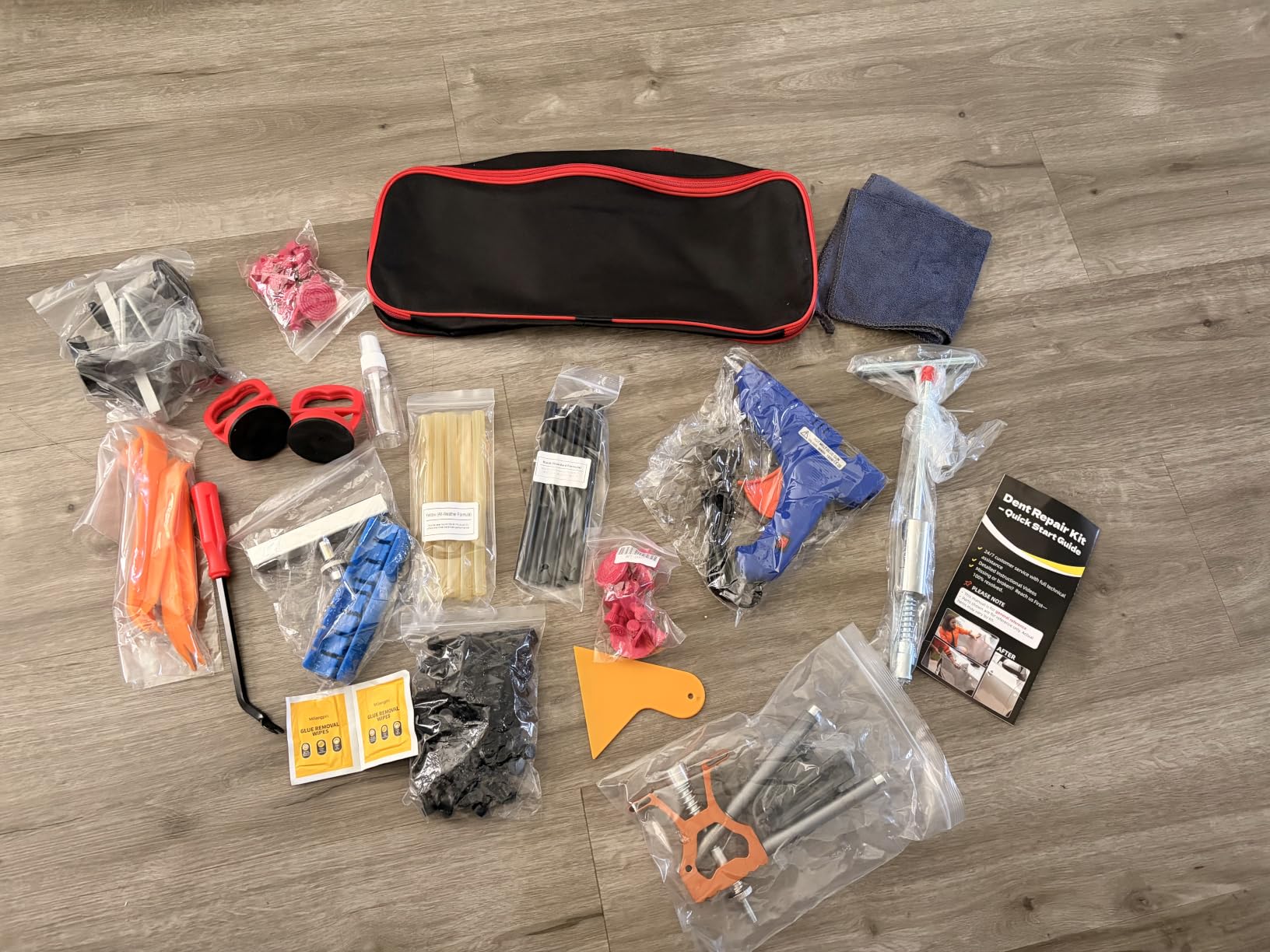 Paintless Dent Removal Kit for Cars - Dent Puller Kit with Premium Dent Lifter, Strong Adhesion Glue Sticks & Puller Tabs, Removable T-bar Puller, PDR Kit for & Auto Body Dent Repair customer photo 1