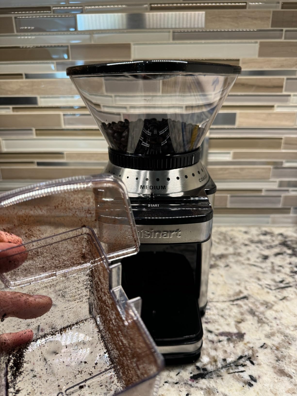 Cuisinart Coffee Grinder, Electric One-Touch Automatic Burr Coffee Grinder with 18-Position Grind Selector, Cup Size Selector for 4 - 18 Cups, DBM-8P1, Black Stainless customer photo 2