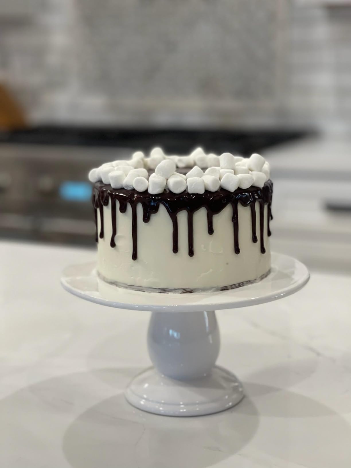 Ateco Cast Iron and Non-Slip Pad Cake Stand, 12 inch, White customer photo 1