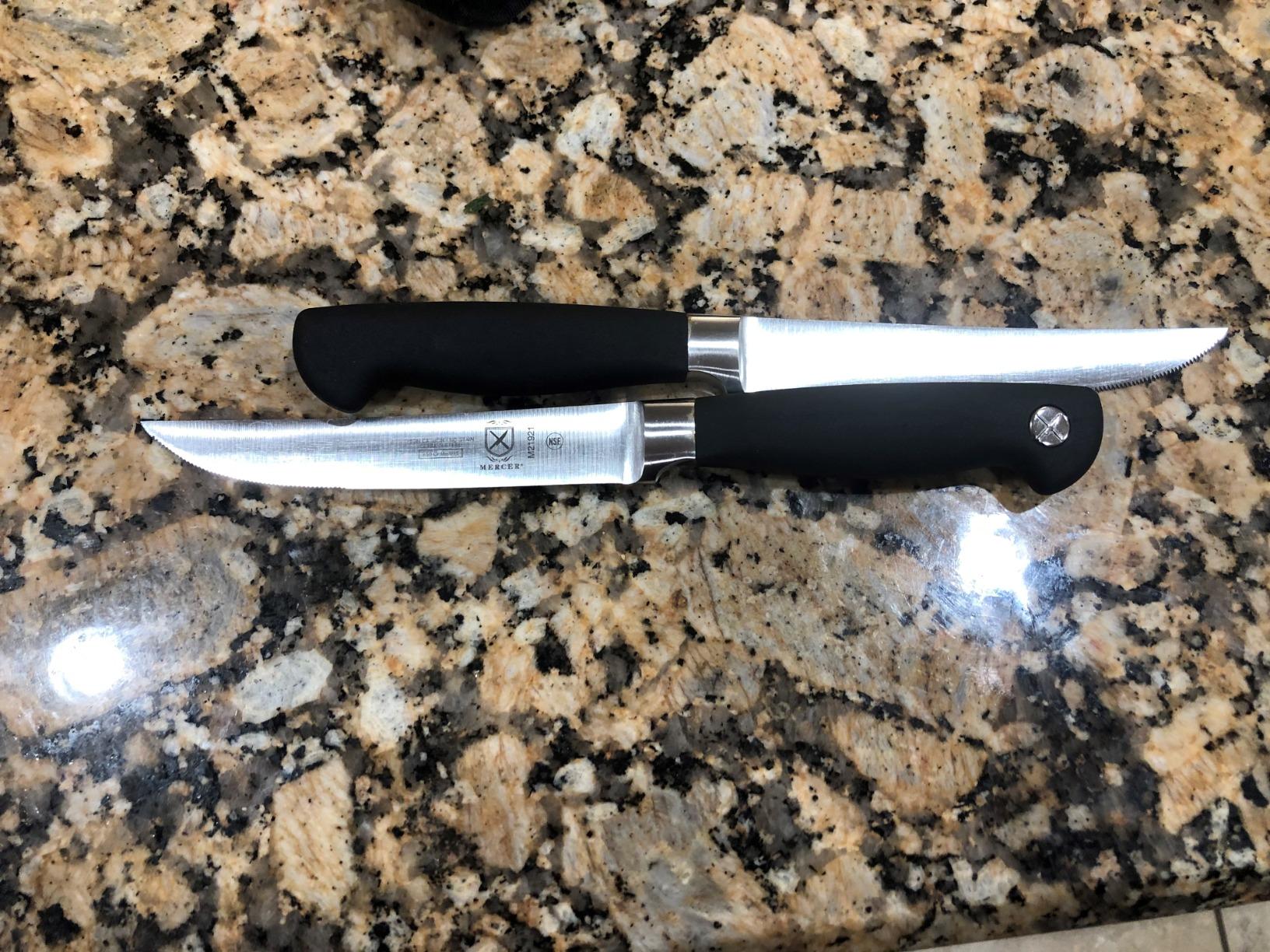 Mercer Culinary Genesis 7-Piece Forged Steak Knife Set, Steel/Black customer photo 1