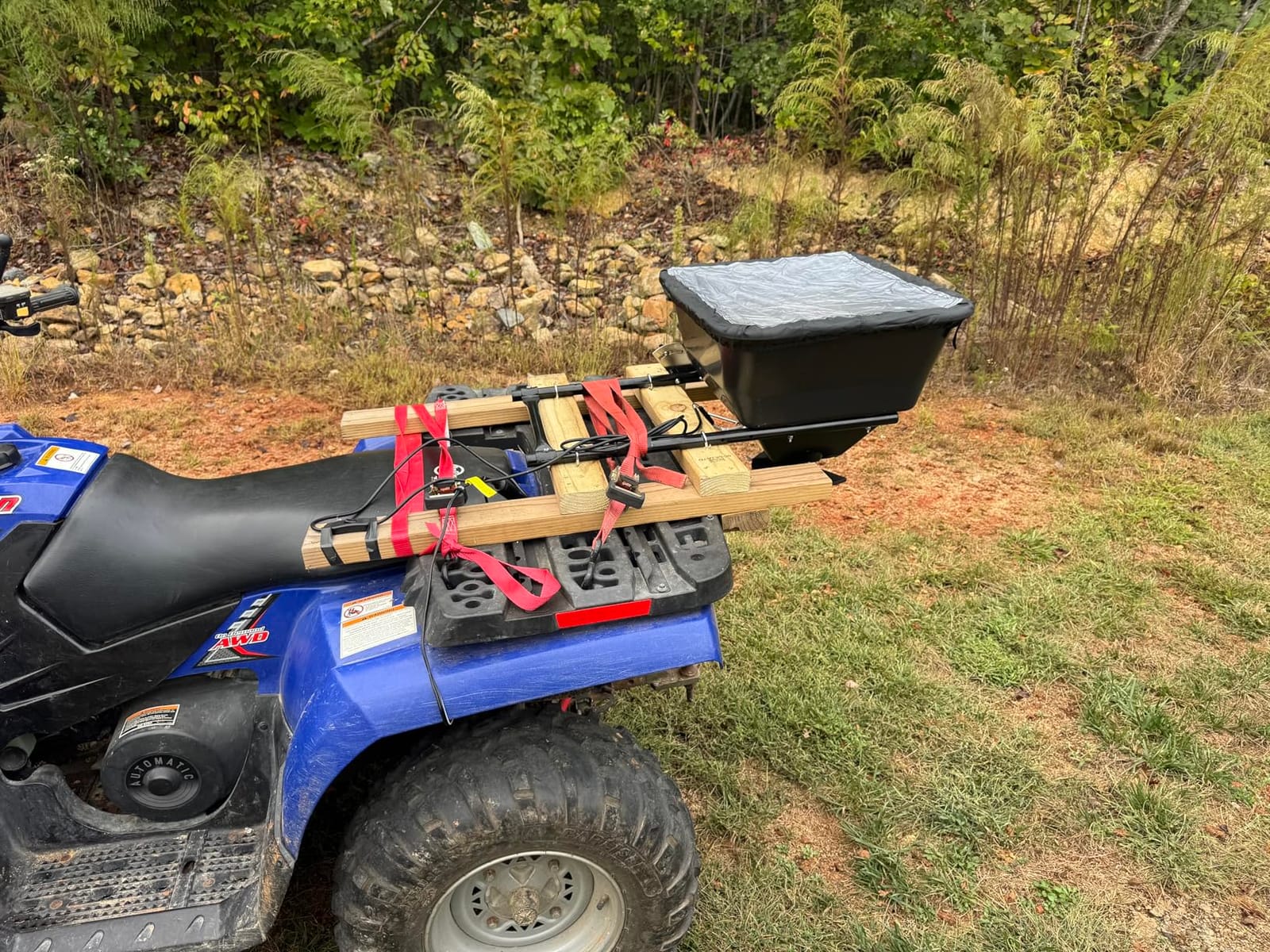 Buyers Products ATVS100 ATV Broadcast Spreader with Rain Cover, 100 lb Capacity, Rear Rack Mount, Poly Hopper, 12V Motor, for Seed, Fertilizer, Salt & Feed, All Season Use, ATV Accessories & Lawn Care customer photo 2
