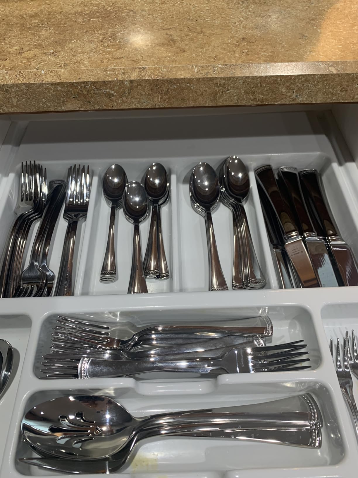 Lenox Silverware Set For 12, Portola 65-Piece Flatware Set with Serving Utensils, Service For 12, 18/10 Stainless Steel Flatware, Dishwasher Safe, Knives Spoons and Forks (Silver, 65 pieces) customer photo 1