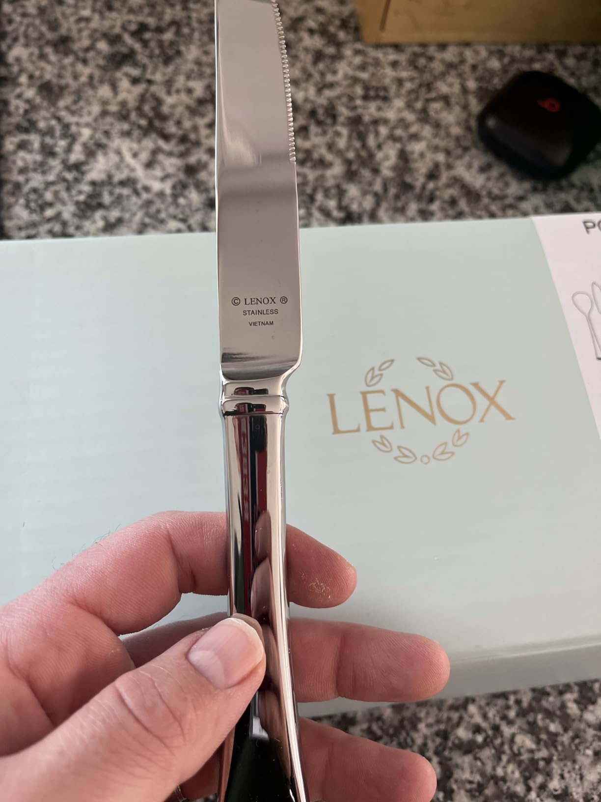 Lenox Silverware Set For 12, Portola 65-Piece Flatware Set with Serving Utensils, Service For 12, 18/10 Stainless Steel Flatware, Dishwasher Safe, Knives Spoons and Forks (Silver, 65 pieces) customer photo 2