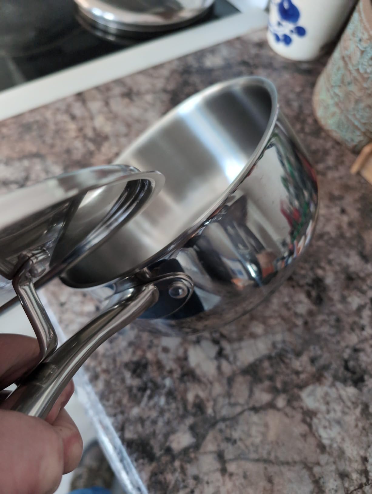 Duxtop Tri-Ply Stainless Steel Saucepan with Lid, 3 Qt Induction Pot | Whole Clad Saucier Pan, Dishwasher and Oven Safe, Stay-Cool Handle customer photo 1