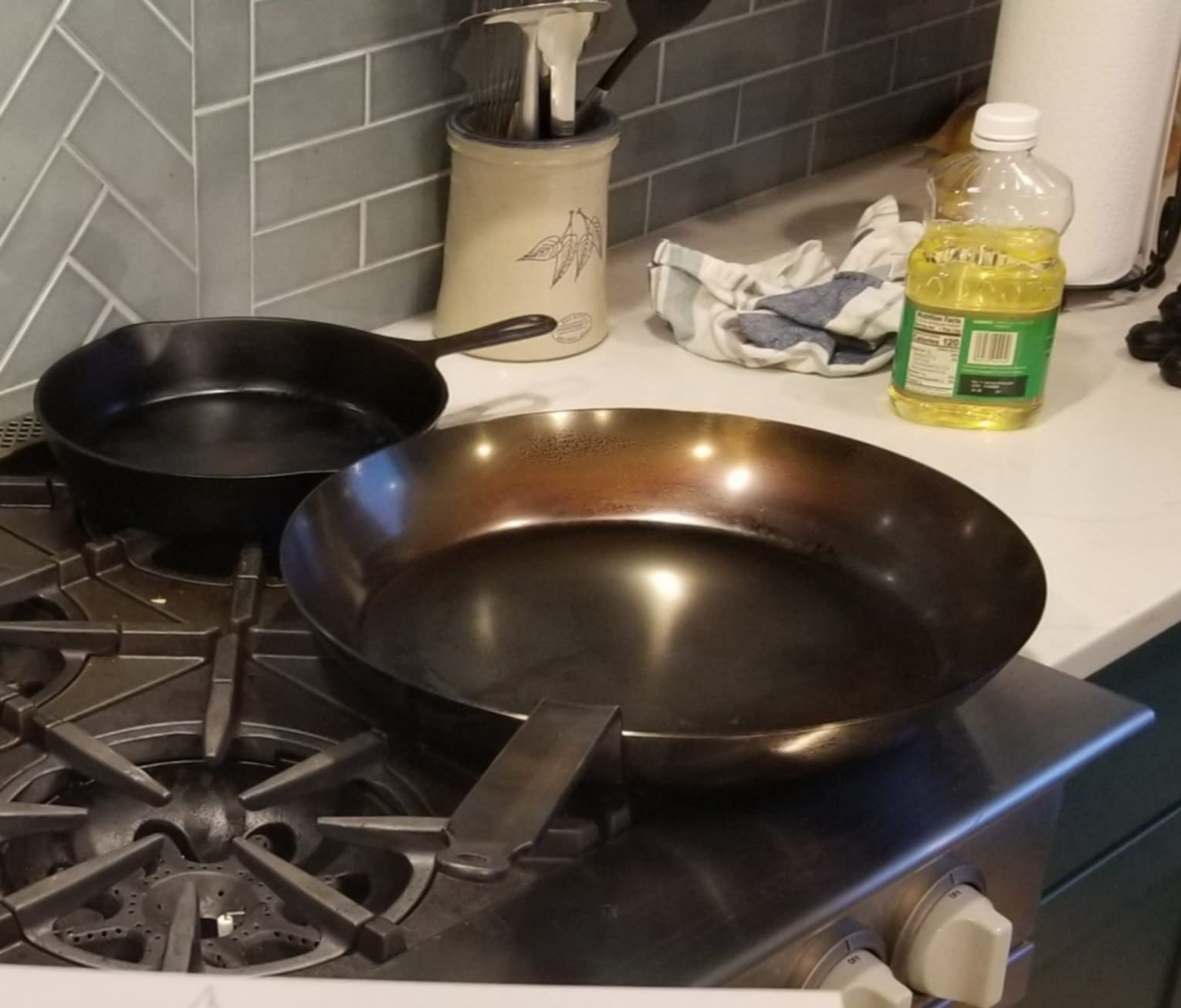 Matfer Bourgeat Black Carbon Steel Frying Pan, 14 3/8