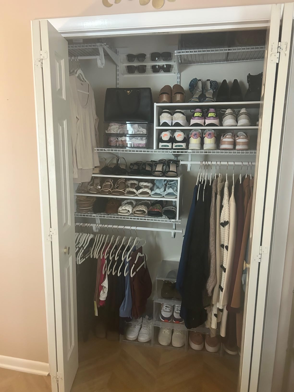 ClosetMaid ShelfTrack Wire Closet Organizer System, Adjustable from 5 to 8 Ft., with Shelves, Clothes Rods, Hardware, Durable Steel, White customer photo 1