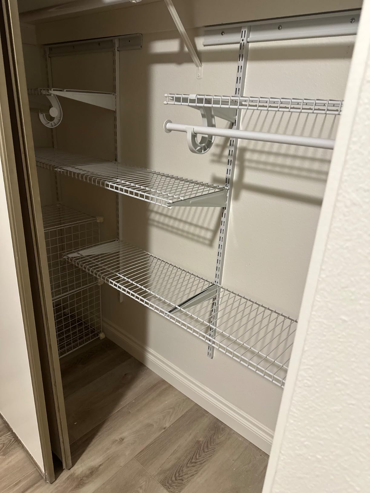 ClosetMaid ShelfTrack Wire Closet Organizer System, Adjustable from 4 to 6 Ft., With Shelves, Clothes Rods, Hardware, Durable Steel, White customer photo 2