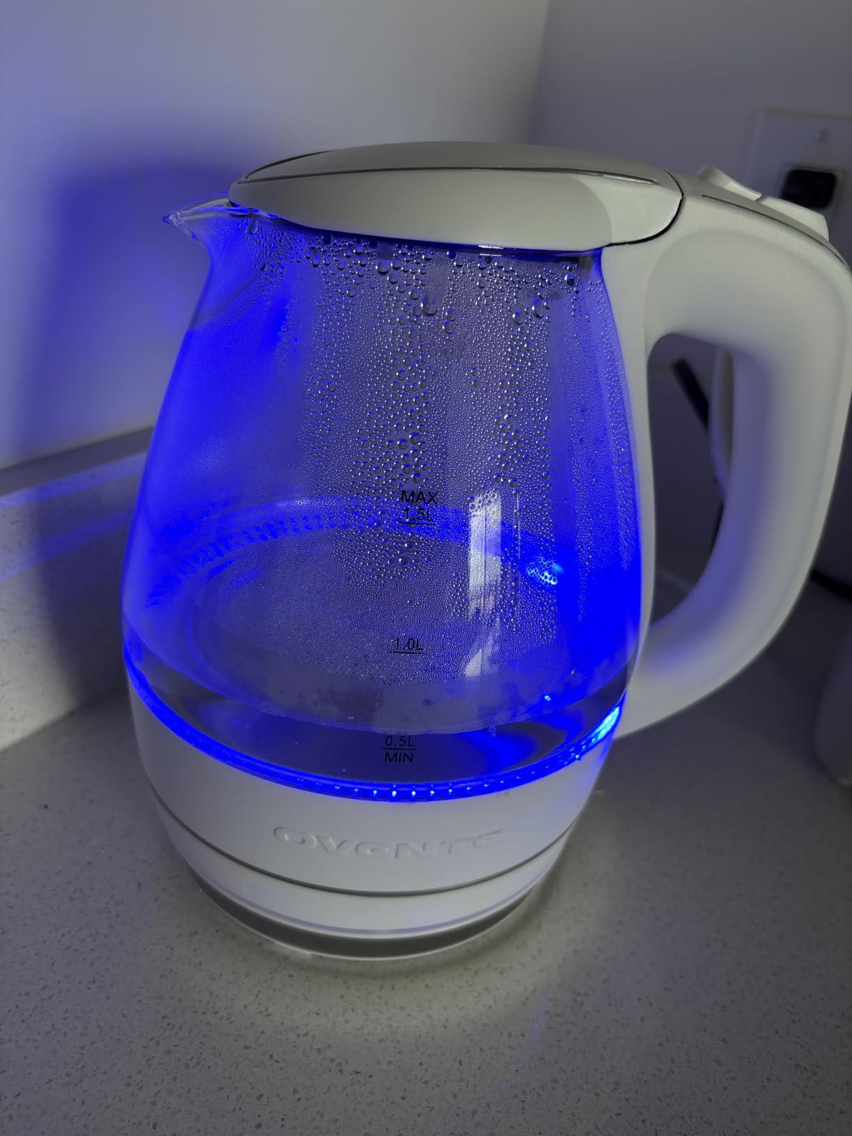 OVENTE Electric Kettle, 1.5L Borosilicate Glass Countertop Water Heater and Boiler for Coffee or Tea, BPA-Free, Auto Shut-Off, Boil-Dry Protection, Removable and Washable Spout Filter, Black KG83B customer photo 1