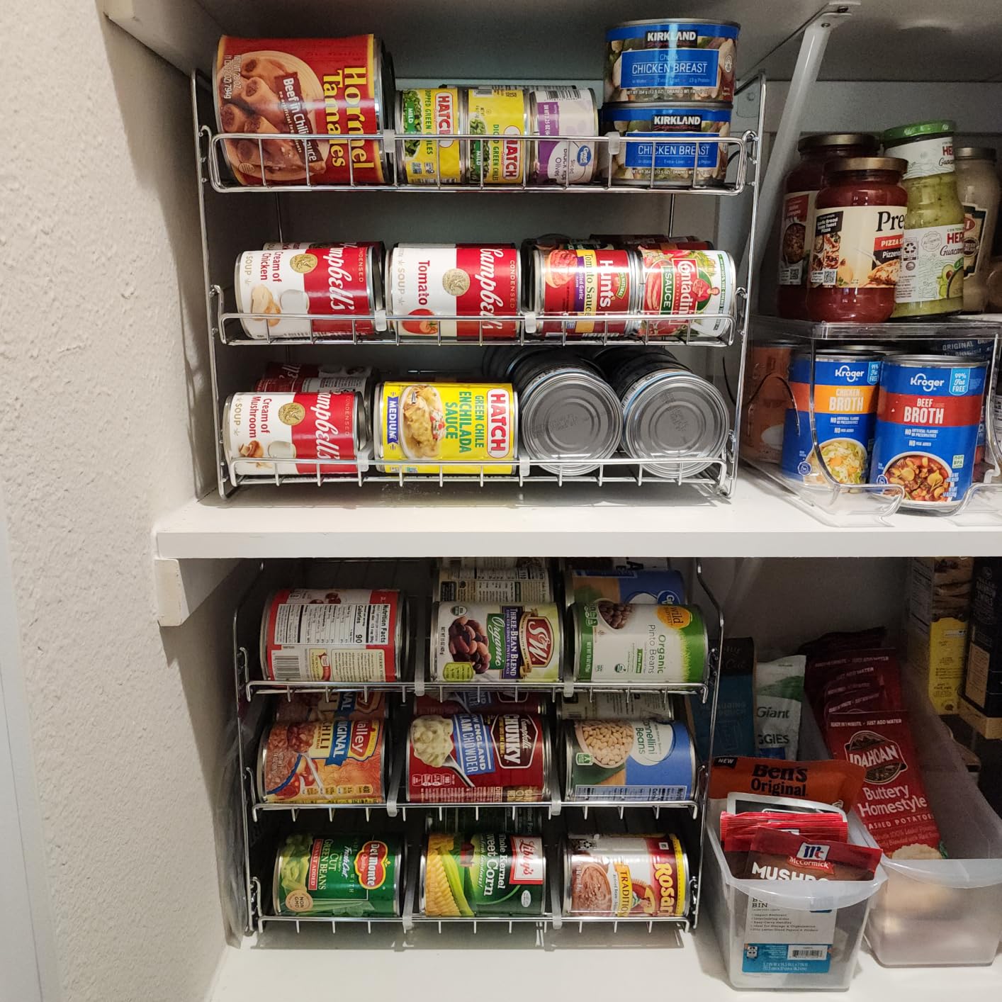 Deco Brothers Stackable Can Rack Organizer for Kitchen and Pantry, Holds Upto 36 Cans, Chrome Finish customer photo 1
