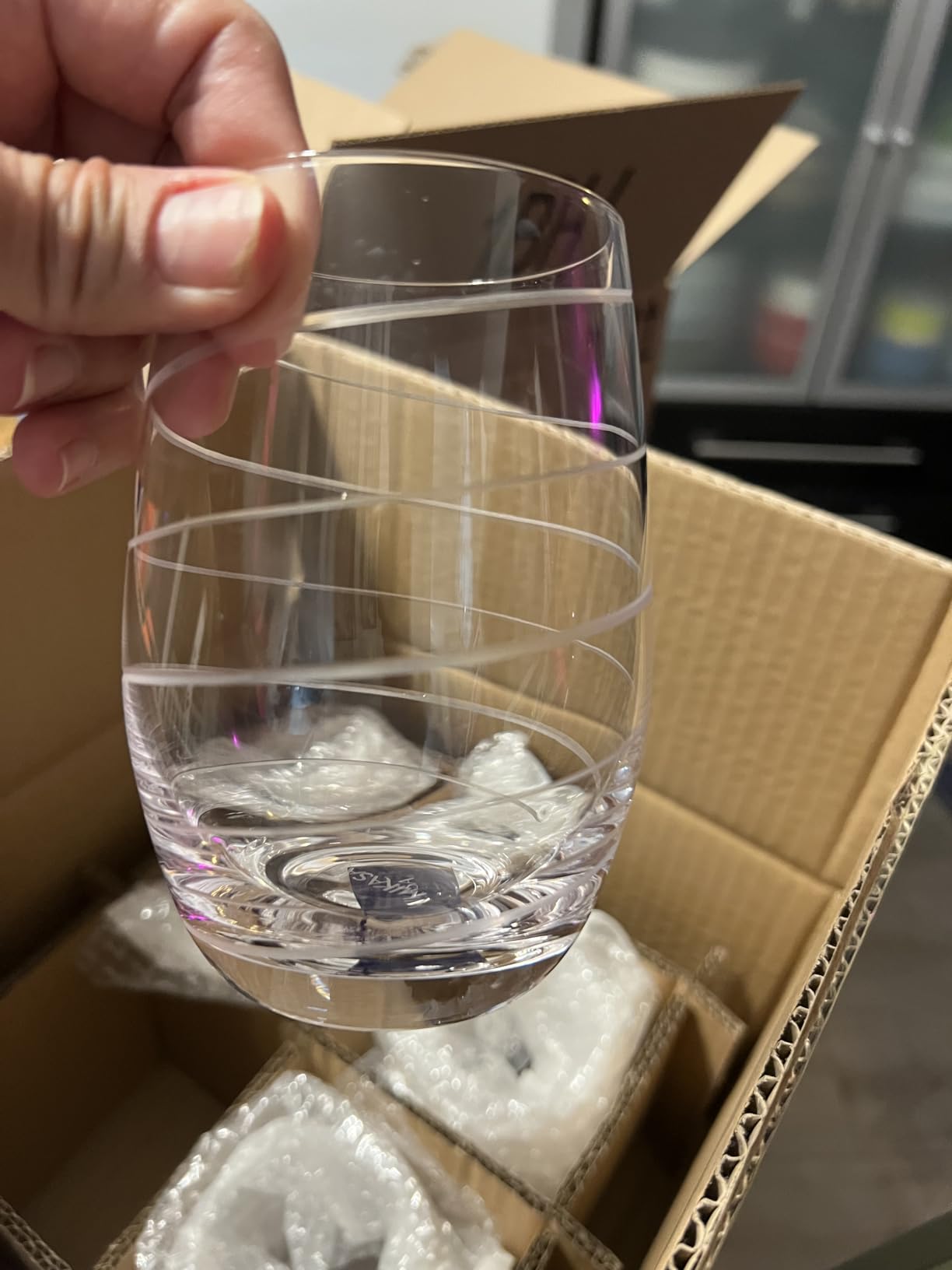 Mikasa Cheers Stemless Wine Glasses, Set of 4, 17-Ounce Clear Glasses, Durable and Elegant, Perfect for Red or White Wine, Dishwasher Safe customer photo 1