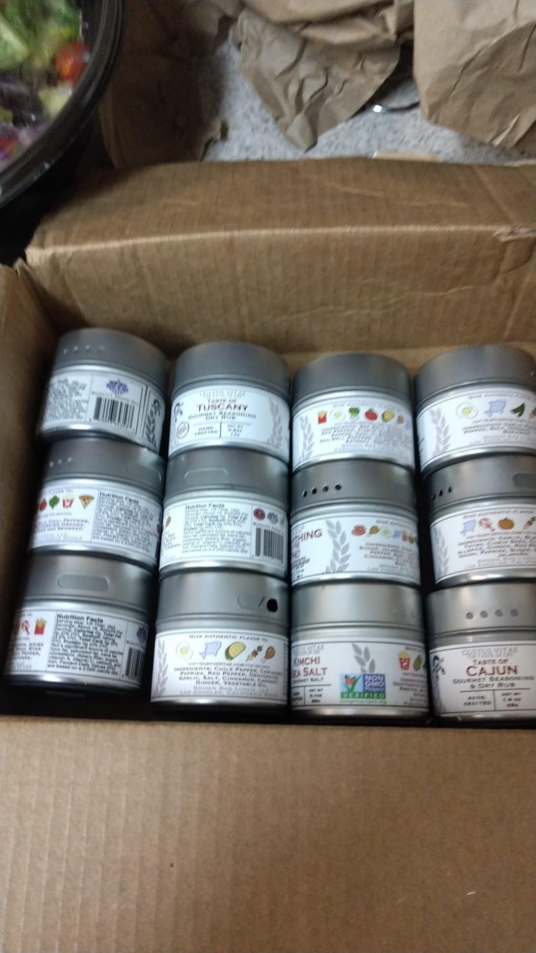 Gourmet World Flavors Seasoning Collection | Non GMO Verified | 6 Magnetic Tins | Spice Blends | Crafted in Small Batches by Gustus Vitae | #68 | All Natural | Premium Spice Blends | Global Variety Gift Pack | Small Batch | Non GMO | No MSG | Made in USA | Magnetic Tin customer photo 2